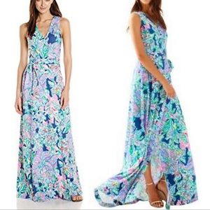 Lilly Pulitzer Delfina Maxi Wrap Dress Exotic Escapade - Size XL